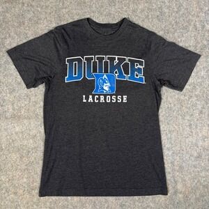Duke Lacrosse T-Shirt‎ Mens Small Charcoal Grey Blue Devils Graphic Tee NCAA